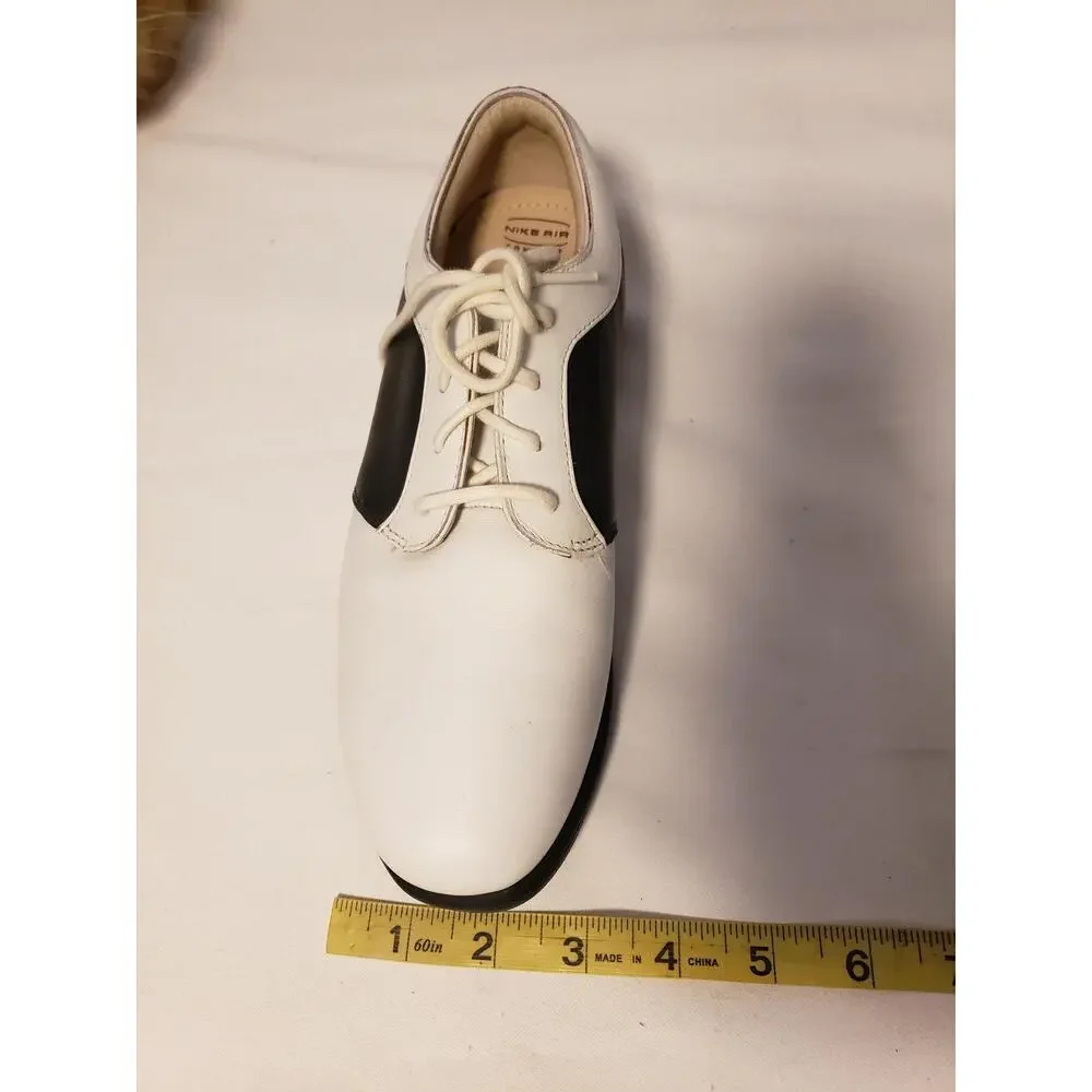 Nike Air Verdana Last Golf Shoes Wmn 6.5 White Black Leather Nike Golf New NWOB